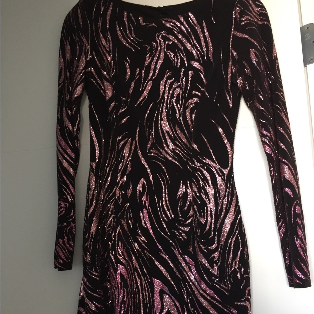 Black and pink glitter dress